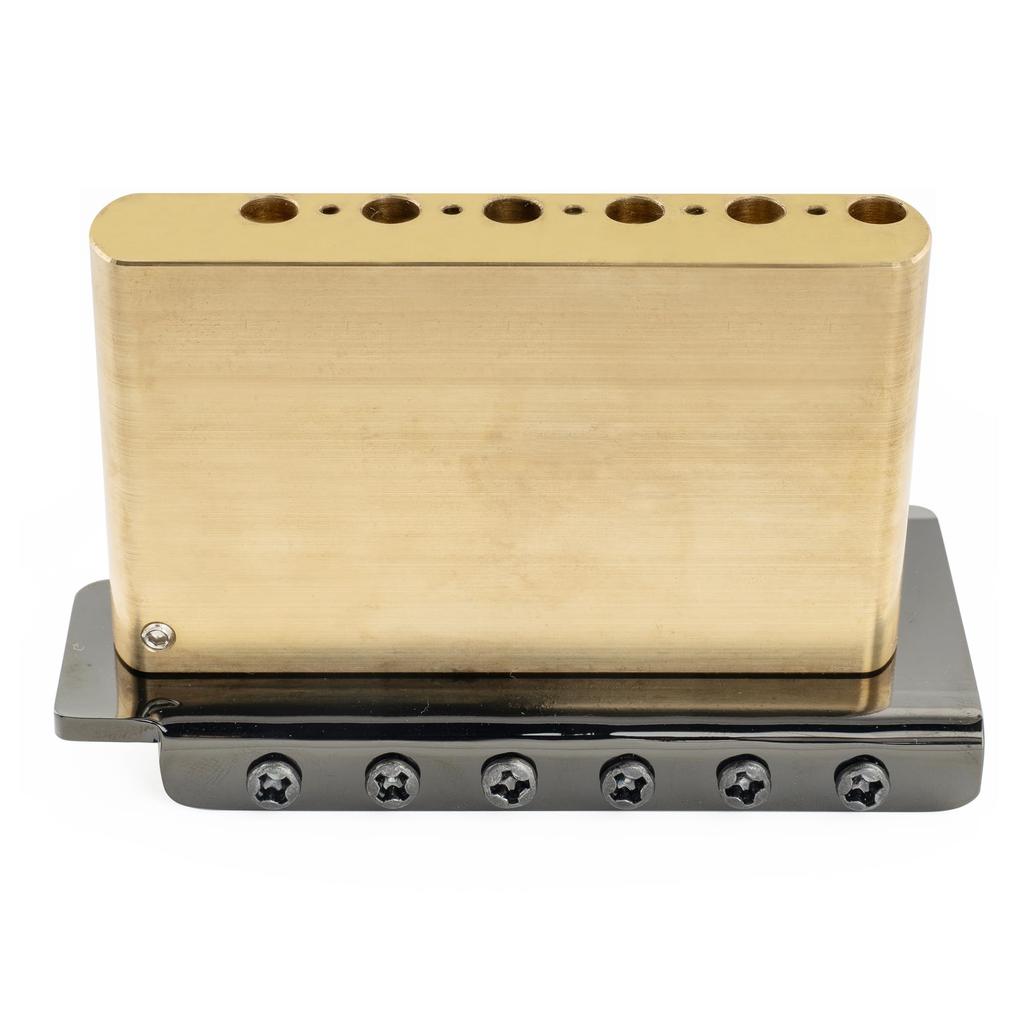 Musiclily Ultra Tremolo Hardened Steel Pressed 42mm Brass Insertable Tremolo for American Vintage Strat Electric Black 10.5mm Bridge, 6-Point,