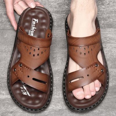 Sandals Men's Super Fiber Beach Shoes Men's Trend Summer New Style Sandals and Slippers Dual Purpose Sandals Comfortable Casual