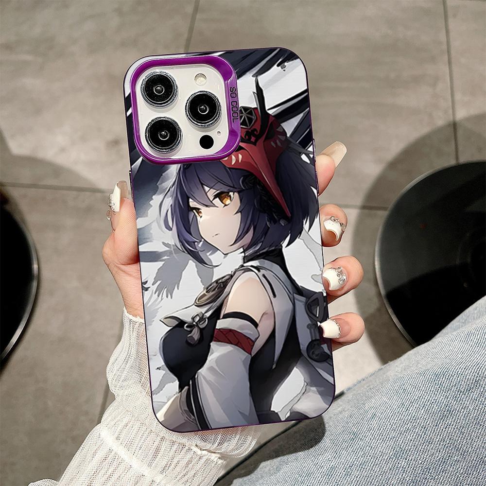 Spiel GI Kujou Sara Handyhülle für iPhone 17 16 15 14 13 12 11 X XR XS 8 7 Air Pro Max Plus Lila Transluzente Hülle