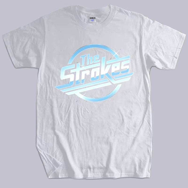 2026 Hip Hop Streetwear Cotton T Shirt Summer Tops The Strokes T Shirt Men Indie Rock Band T-shirt Bigger Size T-shirt