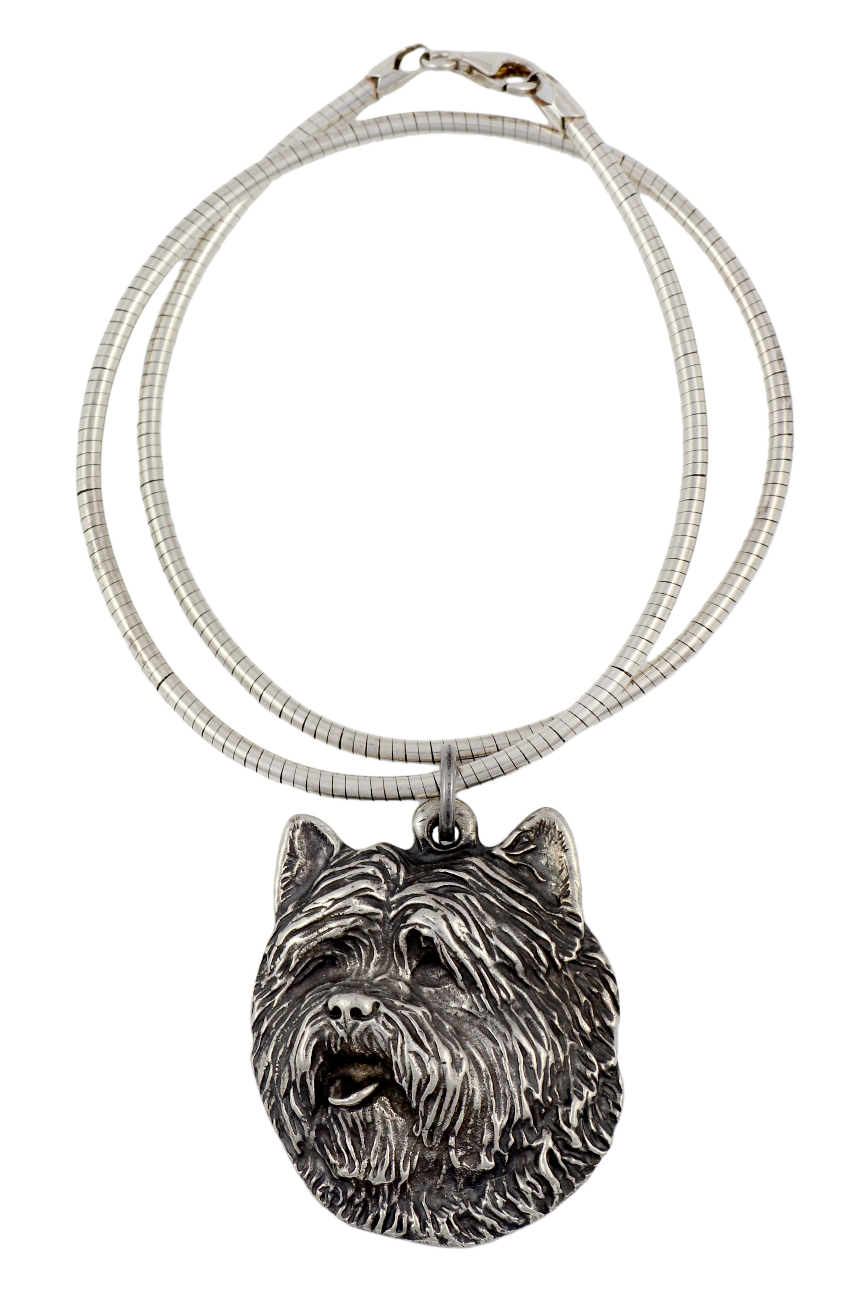 

Cairn Terrier - Dog necklace, unique jewellery for the dog fan, unique adder pendant by Art-Dog brand срібний