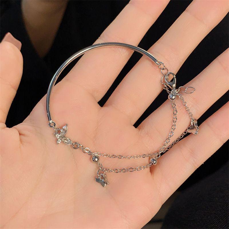Exquisite Fairy Butterfly Tassel Bracelet for Women Summer Ins Niche Design Sense High-end Temperament S324Butterfly Tassel Brac