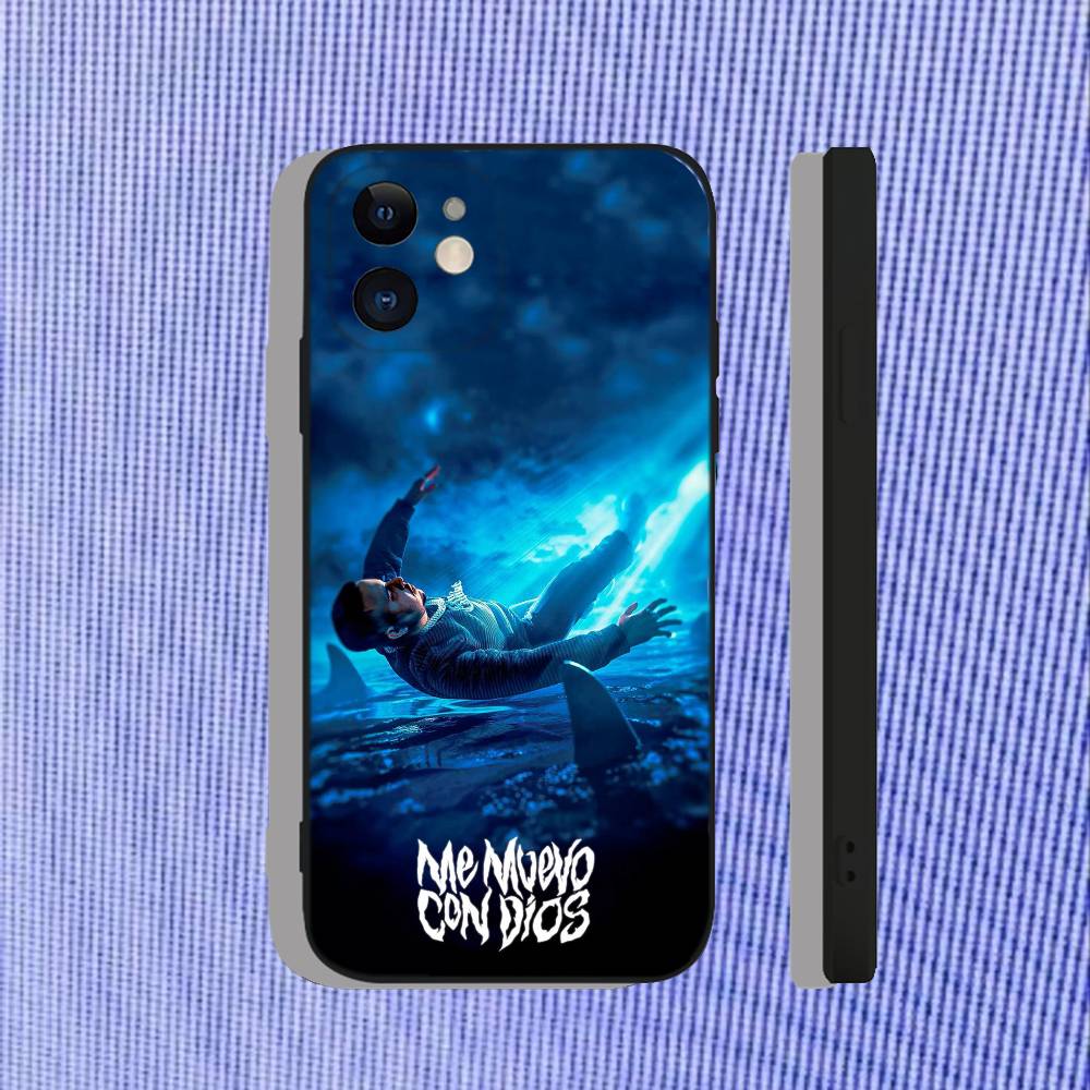 Cruz Cafune Me Muevo Con Dios Funda para Teléfono Para iPhone 17,16,15,14,13,12,11,Pro,Max,Plus,Air,X,XS,XR,SE,8,7,Mini,Suave Negra Funda