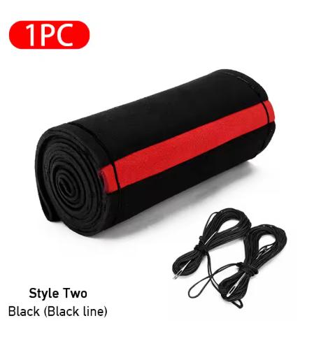 Premium Fur Steering Wheel Cover Universal Car Steering Wheel Braid Cover with Needles and Thread Anti Slip Interior