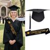 Black Graduation Cap Polyester Graduation Sash Bachelor Degree Graduation Tassel  Party Decorations