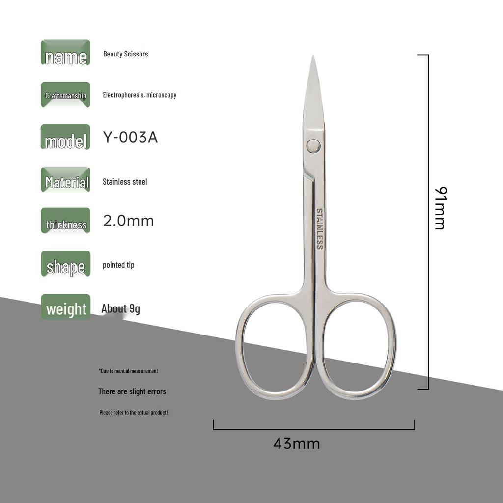 Round-Tip Stainless Steel Beauty Scissors: Safe, Thickened Nose, Eyebrow, and Makeup Tool