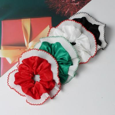 2pk Lace Hair Scrunchies Women Girls Christmas Scrunchie Elastic Hair Bands Ponytail Holders Hair Tie Large Scrunchy Rubber Band