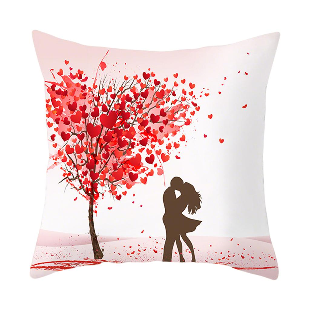 Valentine's Day Decor Pillowcases 4,Pack, Love Heart Printed Cushion Covers For Sofa/Bed,Red Black Pillow Cases For Home Decoration