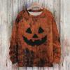 Ladies' Fashionable Casual Long Sleeved Christmas Printed Round Neck Knitted Yarn