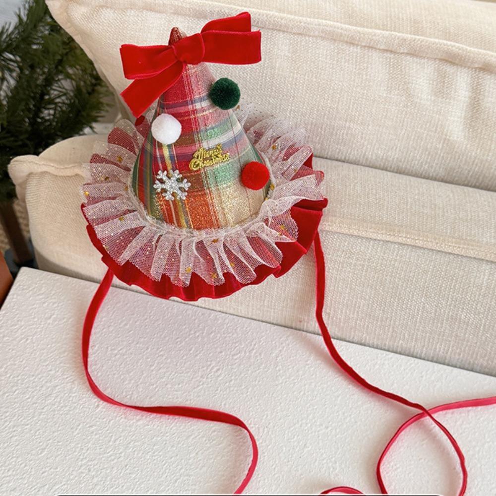 Red Velvet Christmas Hair Clip Shiny Sequin Xmas Headpiece Christmas Hat Hairpin Kids