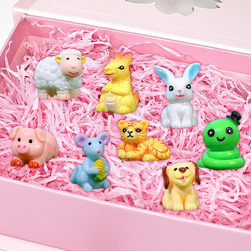 DeryArcle Zodiac 12 Zodiac Signs Cute Good Lucky Feng Shui Good Healing Micro Garden Healing Many Gift 3D 3D Miscellaneous Funny Landscape Tools