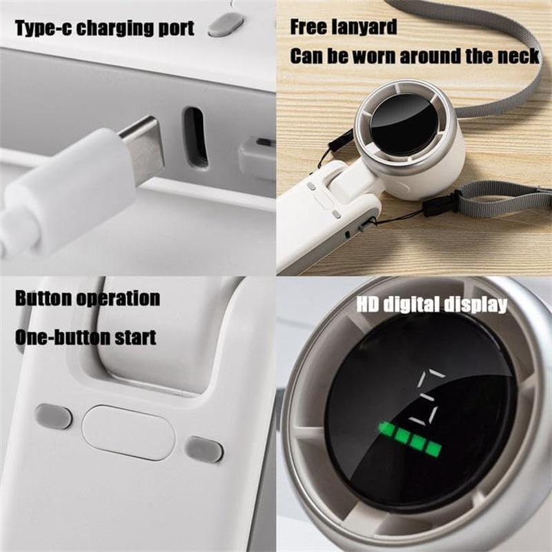 1Pc Portable Handheld Turbo Fan,Hand Folding High-Speed Turbine Fan