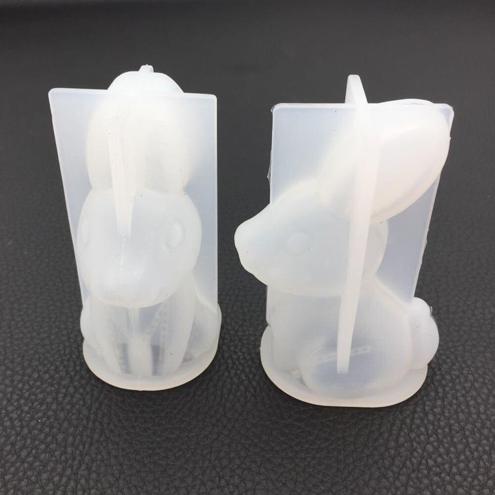 Seifenformen Osterhase Epoxidform Kaninchenform 3D-Nähte Kaninchenform Cartoon Schaukeltisch Spiegel Silikonform Wachsmodell