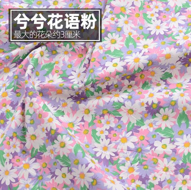 145x50cm Pastoral Floral Summer Poplin Cotton Fabric DIY Children's Wear Cloth Make Bedding Quilt Decoration Home Sewing Cloth