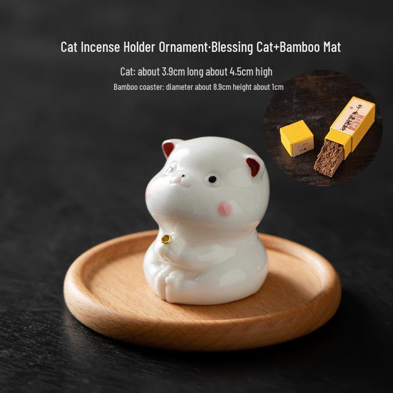 Creative Cute Kitten Ceramic Incense Holder and Burner
