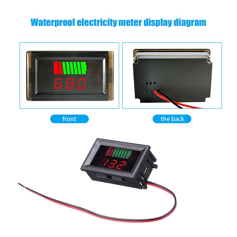 Lcd Digital Voltmeter 12V 24V 60V 72V Waterproof Electric Car Battery Capacity Indicator Lead Acid Power Car Moto Voltage Tester