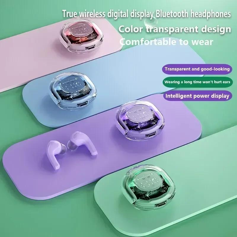 T8 TWS Wireless Bluetooth Headset Earbuds Transparent ENC Headphones LED Power Digital Display Stereo Sound Earphones for Xiaomi