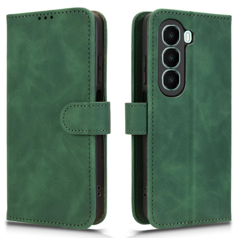 

For itel A95 5G Leather Case Skin Feel Anti Drop Wallet Flip Phone Cover Green