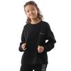 Champion Long Sleeve Crew Neck USA Script Size 130 Kids' Sweatshirt, 100% Cotton, Logo, Black, (CK-Y004)