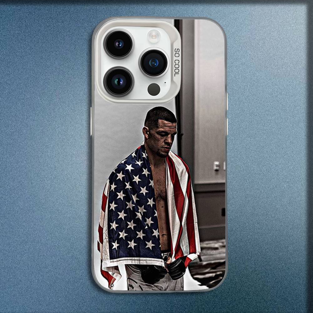 N-Nate D-Diaz Phone Case For iPhone 16,15,14,13,12,11,Mini,Pro,E,MAX White Candy Matte Shockproof Cover