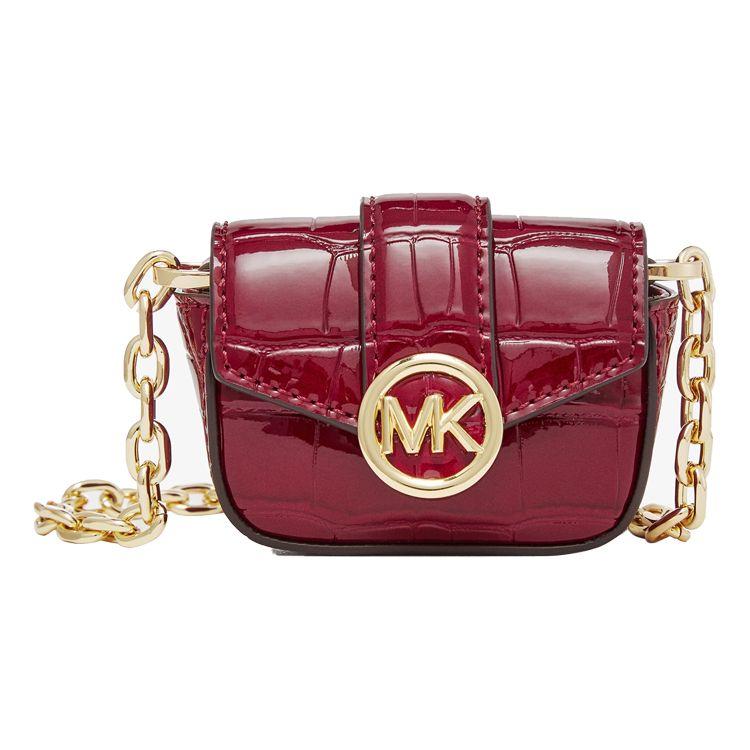 

Michael Kors MK Carmen Commute Chain Glossy Faux Leather Crossbody Mini Bag Women Bags Mulberry 35F2GNMN4A-691 Basic Set (Bag+Dust Bag)
