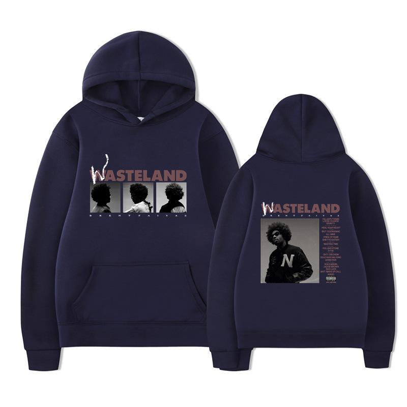 Unisex Schwarzer Hoodie Doppelseitiger Albumcover Grafikdruck Pullover Sweatshirt Streetwear