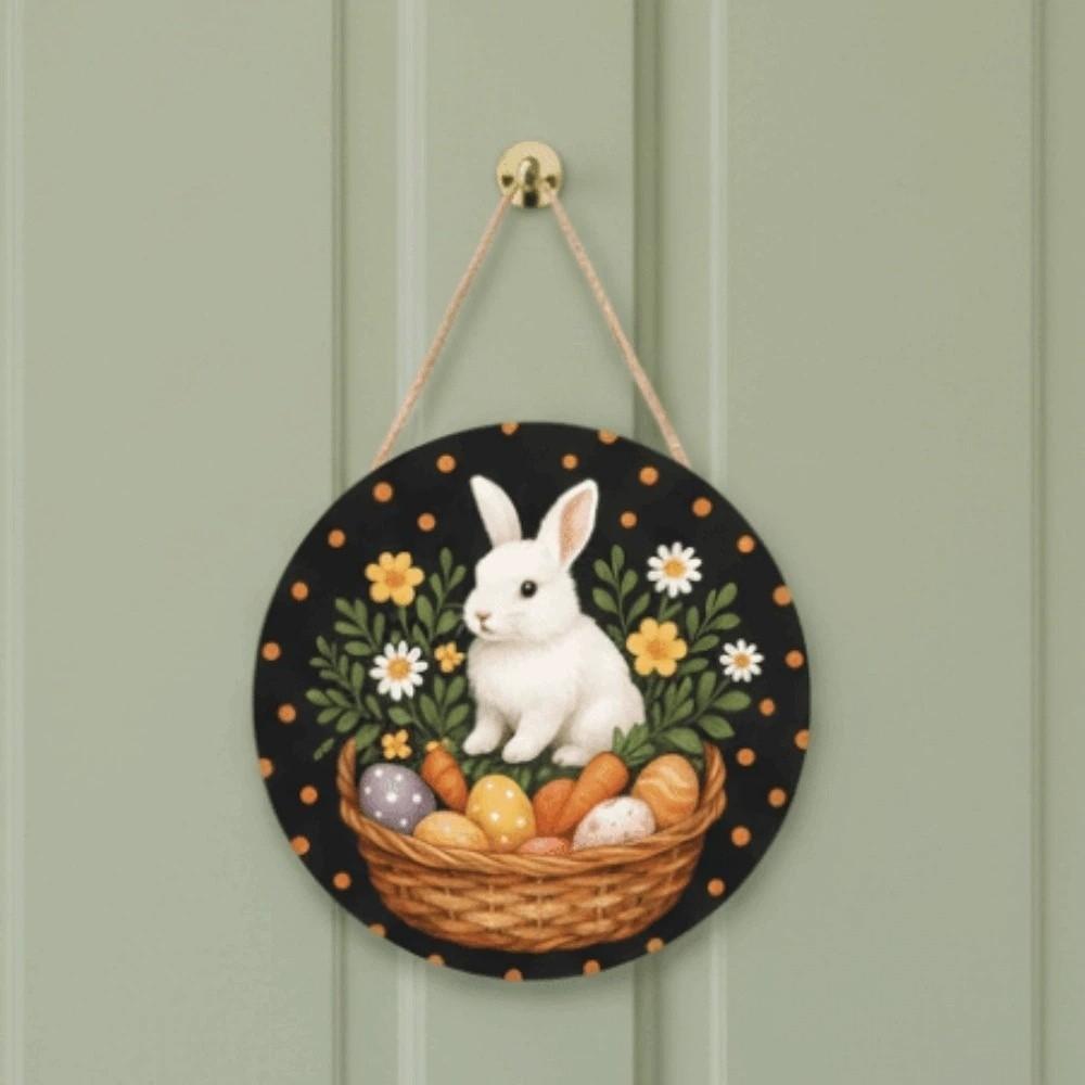 Carrot Door Hanging Ornaments Egg Easter Day Door Decoration Shop Wooden Easter Pendant  Wall
