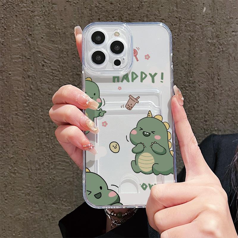 Card Slot Holder Silicone Wallet Pocket Case For Samsung S25 S24 S23 Ultra Xiaomi Redmi Note 13 12 11 10 Infinix Note 30 Pro Cover Clear Phone Bumper