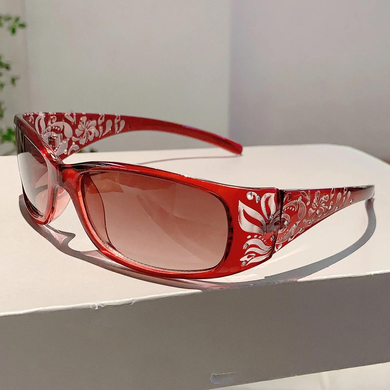 Bai Fen Bai Electronic 3C Women's Kammpt Fashion Sunglasses With Rhinestones New Wrapped Round Gradient Sun Glasses Trendy Sylish Luxury Brand Design Shades Cm