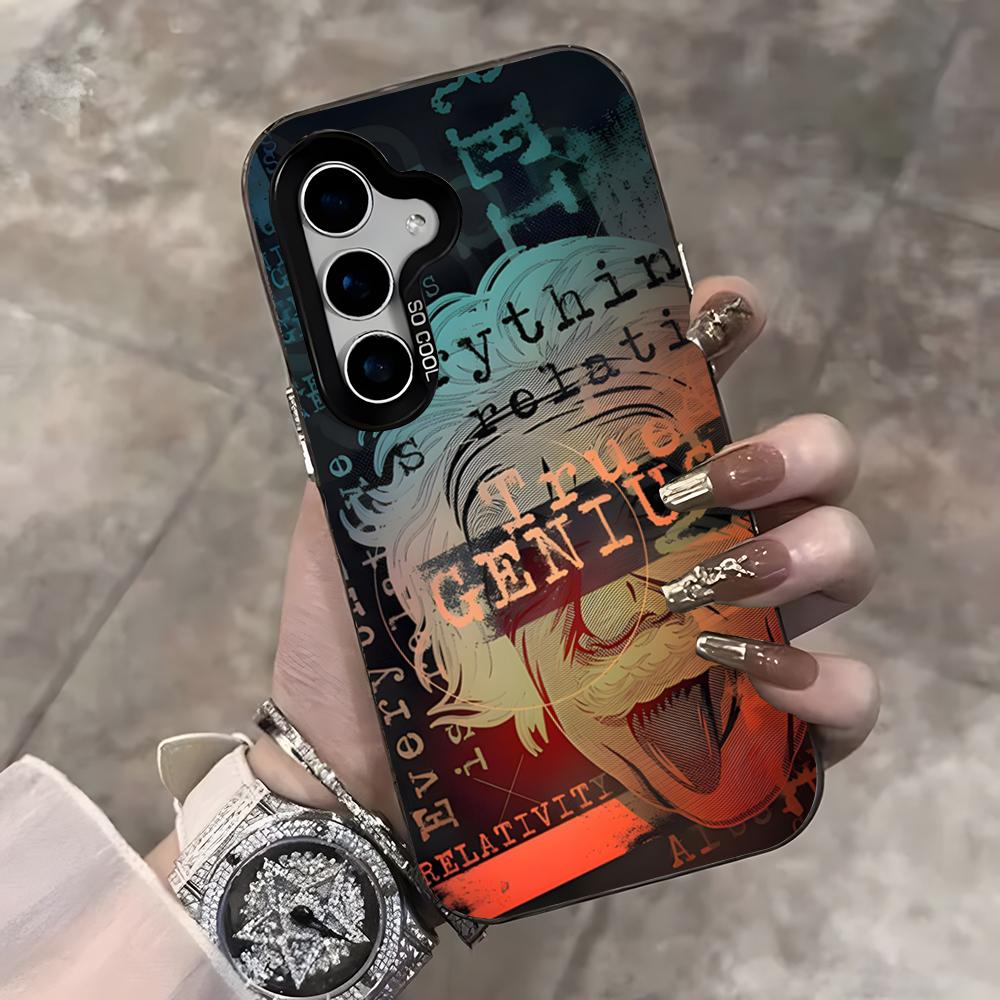 

Theoretical Physicist Einstein Phone Case For Samsung S25 Ultra S23 S22 S21 S20 Ultra Plus S24 Fe A54 A55 Color Silver Cover Samsung S21 FE