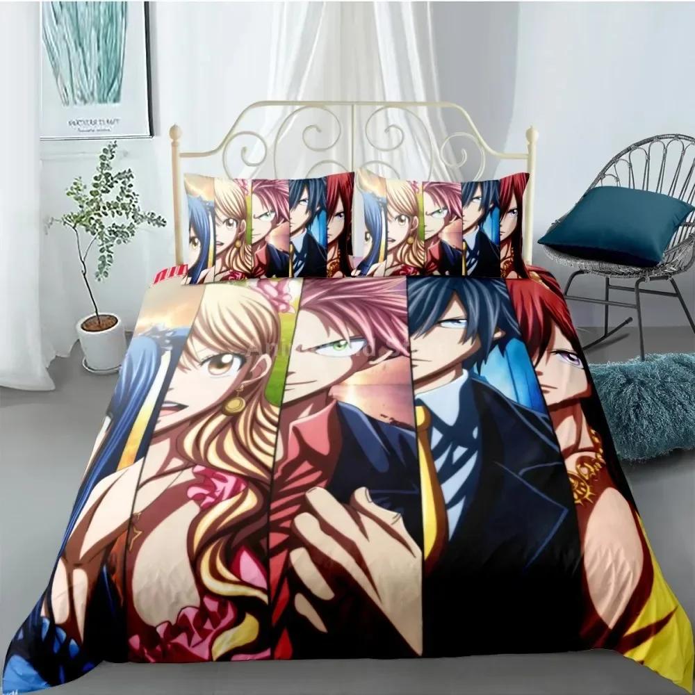 Fairy Tail Bedding Set Anime Duvet Cover Quilt Duvet Cover Sets Home Decor Twin Single Queen King Size Fashion Gift Cartoon