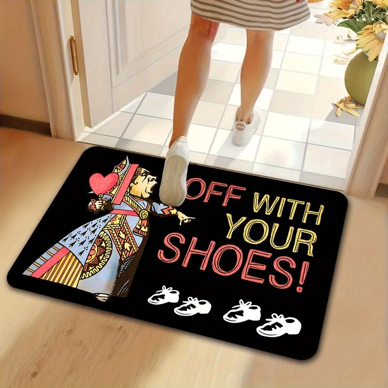 1pc Funny "Off with Your Shoes" Door Mat, Non-slip, Indoor and Outdoor Doors, Welcome Mat, High Traffic Area, Home Decoration