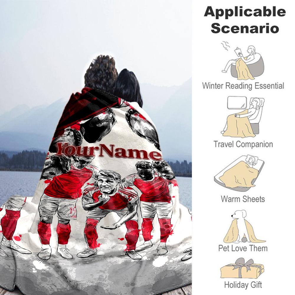 Arsenal Customize Text Blanket Gift Customizable Blanket Soft Warm Cozy Perfect for Office Bed Nap Couch Four Seasons Multipurpose