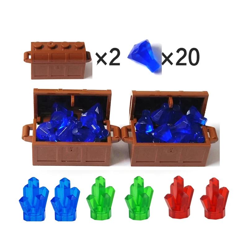 Moc Treasure Box Cash Dollar Coin Diamond Ore Gold Silver Cash Money Compatible 28556 30153 30385 3069 City Building Blocks Kids