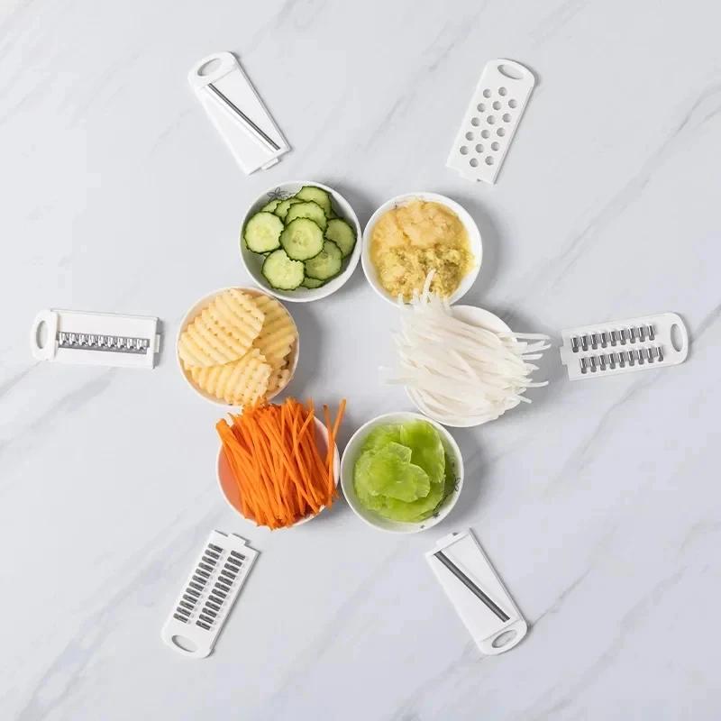 7 - in - 1 Multifunctional Vegetable Cutter, Anti - Slip & Hand - Guard, Food - Grade, Kitchen Slicing/Shredding/Grinding Tool