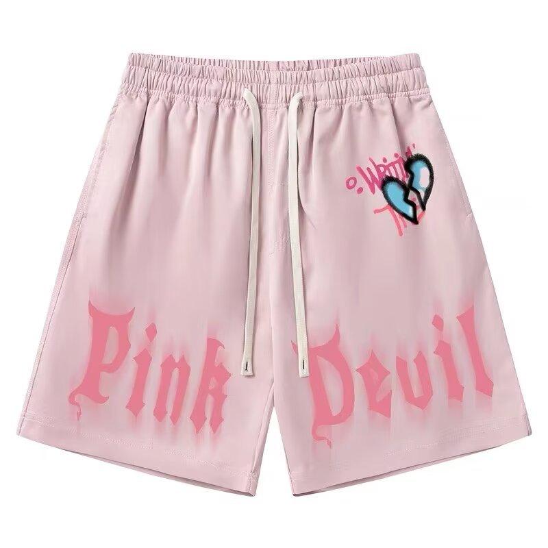 

High Street Персонализированные пятиточечные шорты с буквенным принтом, мужские свободные и универсальные прямые спортивные брюки средней длины One size