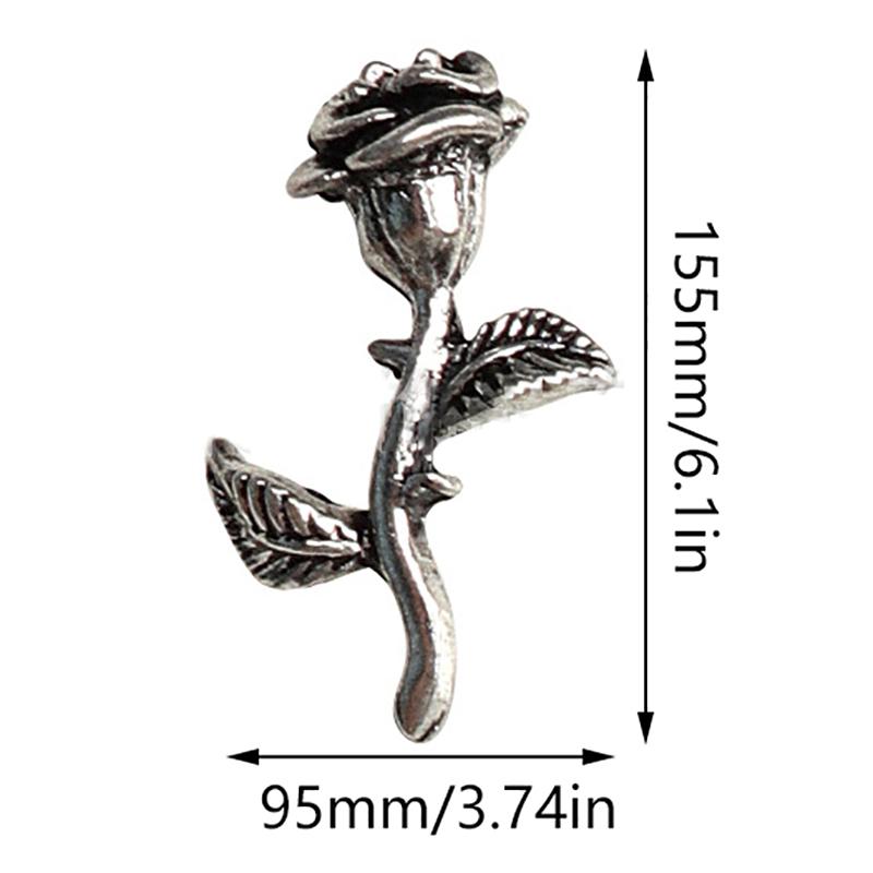 10Pcs 3D Rose Nail Art Ornament Alloy Nail Art Charms Diy Craft For Nail Decoration Silver Retro Flower Nail Charm Jewelry Salon