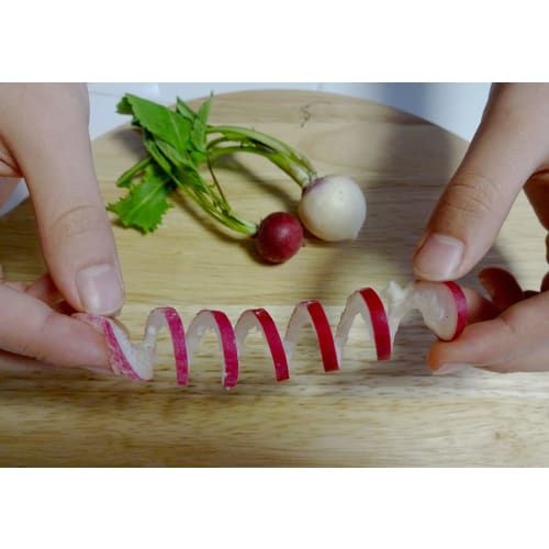 KOKUBO Industries' Tornado Cutter (Spiral Cut/Red) - Hand-Resistant, Perfect for Potatoes and Vegetables, KK247