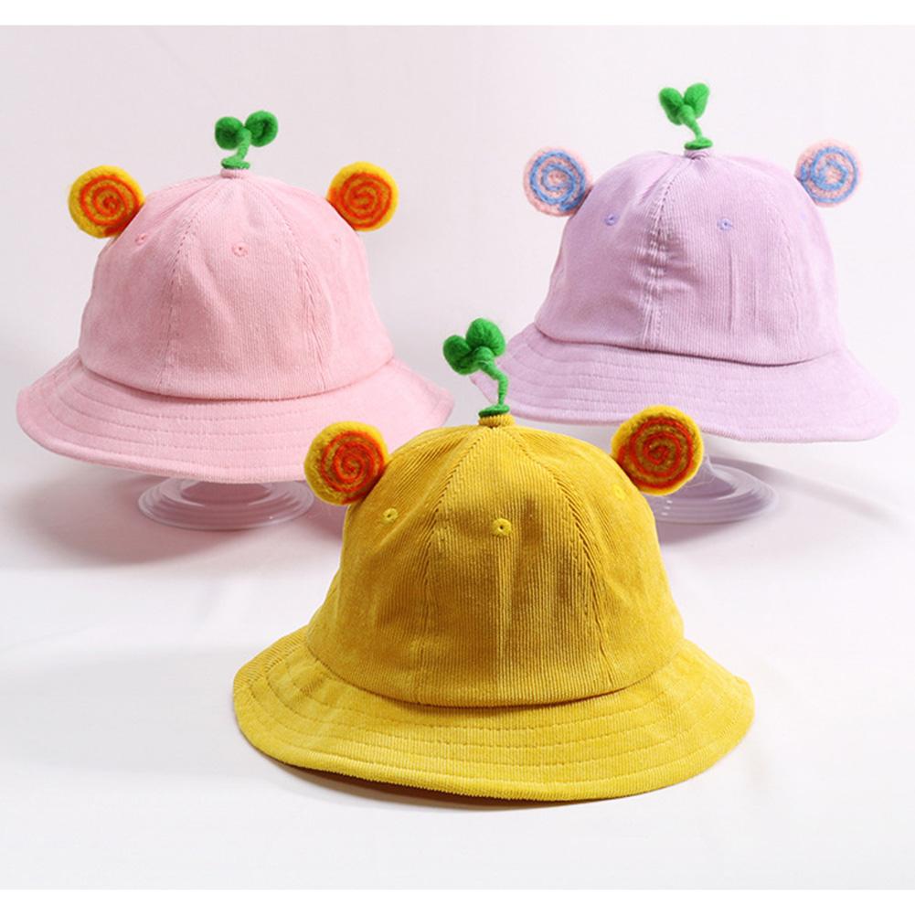 Autumn Winter Boys Girls Corduroy Hat Solid Color Cartoon Animal Design Hat