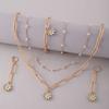 Jewelry Fresh and Sweet Oil Dripping Daisies Jewelry Set Imitation Pearl Hollow Necklace Bracelet Earrings