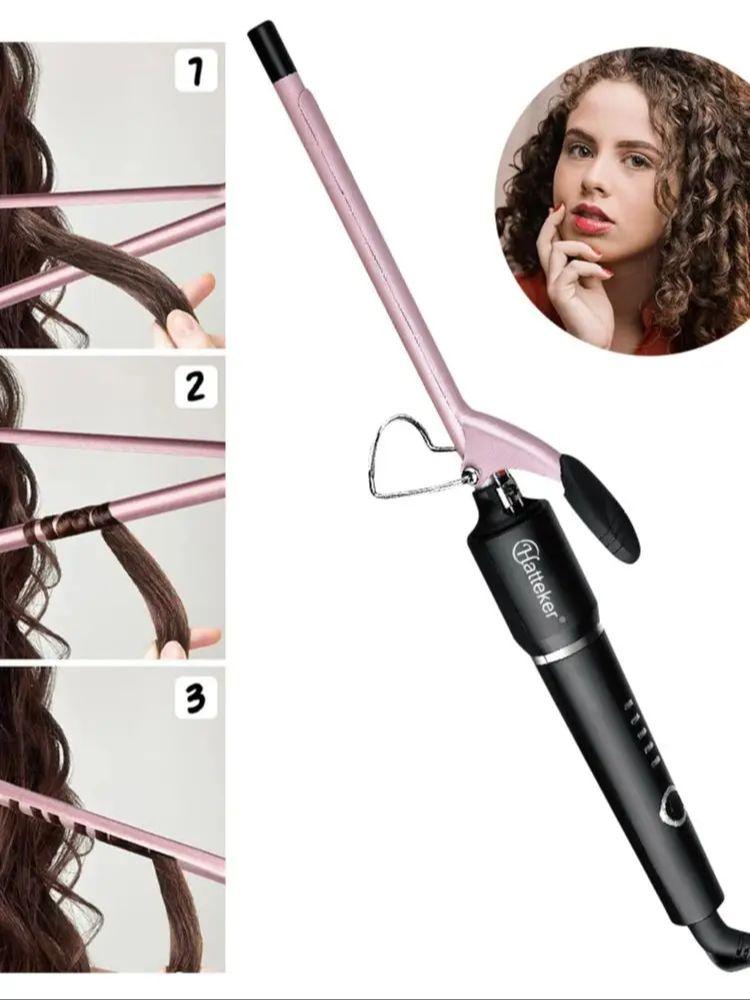 

Hatteker 9mm Professional Hair Curler Ceramic Barrel Iron Smart Auto-Off Women s Wet/Dry Constant Temperature Protection Tool