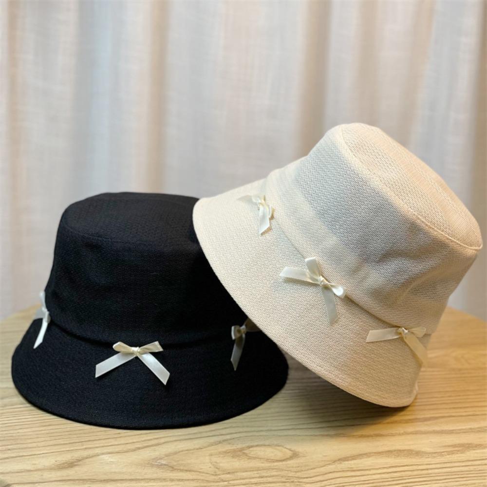 Quick-dry Hiking Fisherman Hat Wide Brim Bow Bucket Cap Fashion Sun Hat Outdoor