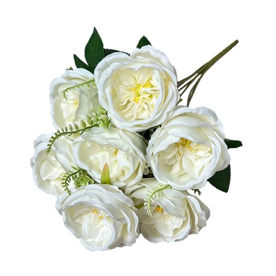 Artificial Rose Bouquet 7 Head Realistic Fake Flower Home Office Wedding Party Table Centerpiece