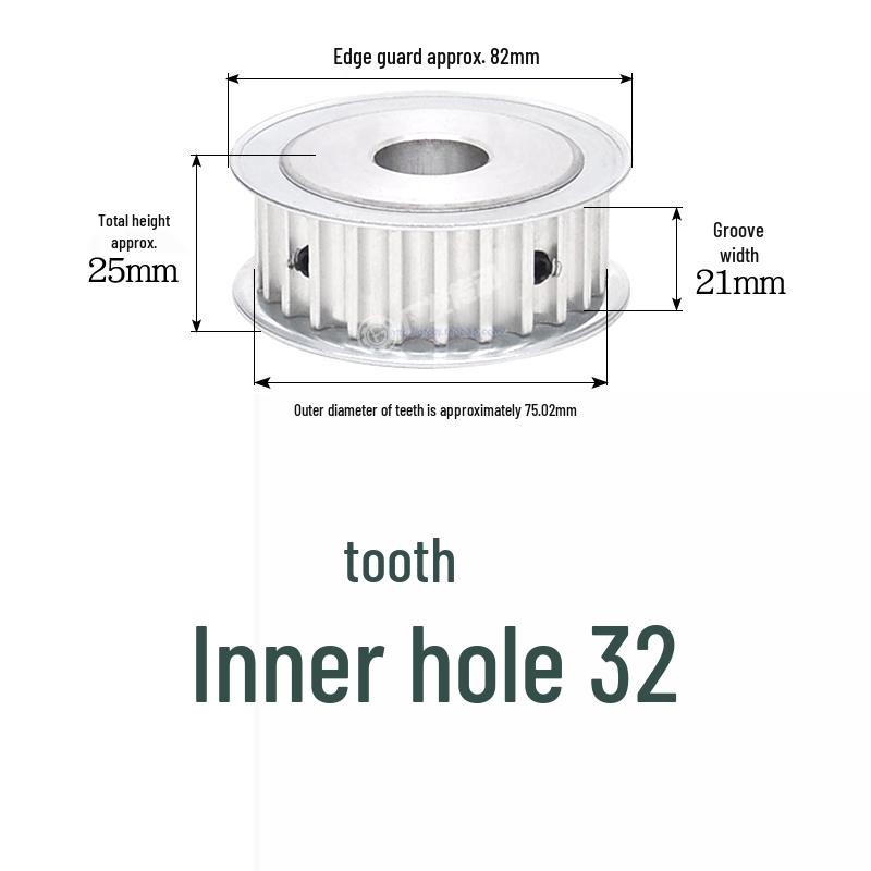 Double-Sided 8M Timing Belt Pulley, 30 Teeth, AF Type, Groove Width 16/21/27mm, Inner Hole 8-40mm.