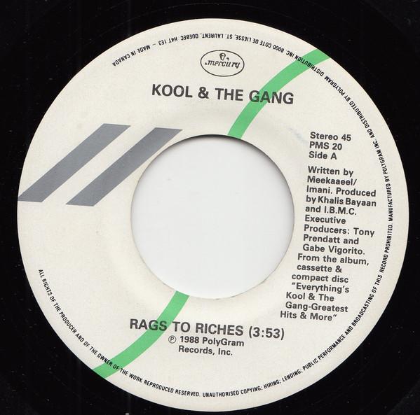 

7inch Record KOOL & THE GANG - Rags To Riches PMS20 Mercury 1988 Canada Soul/Funk Used
