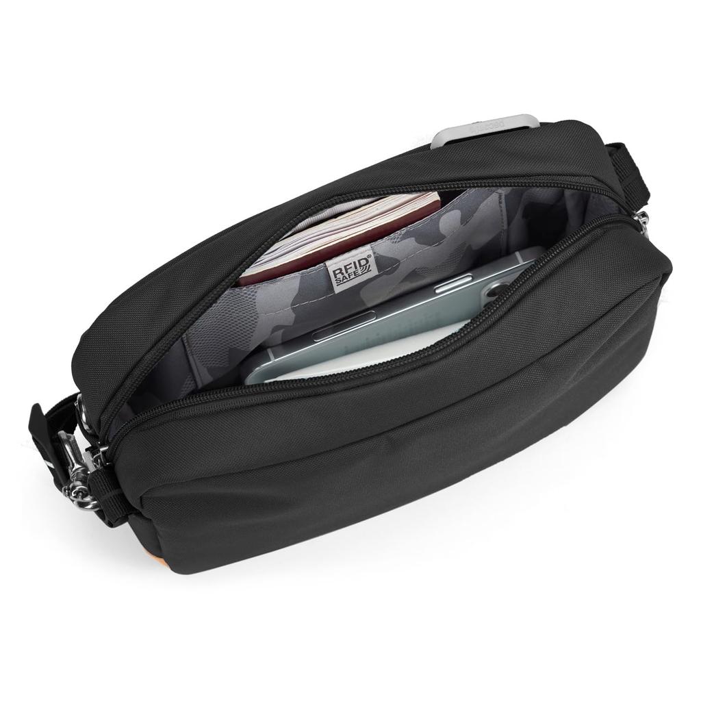 Pacsafe Go Anti-Theft Crossbody Bag, Jet Black, 2.5 liters