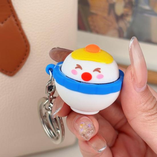 Ryż Żółtko Jajka Clicker Breloczek Zabawka Odstresowująca Kreskówkowa Miska Ryżu Przycisk Dekompresyjny Breloczek Fidget Breloczek do Kluczy Torba Plecak Portfel Zawieszka