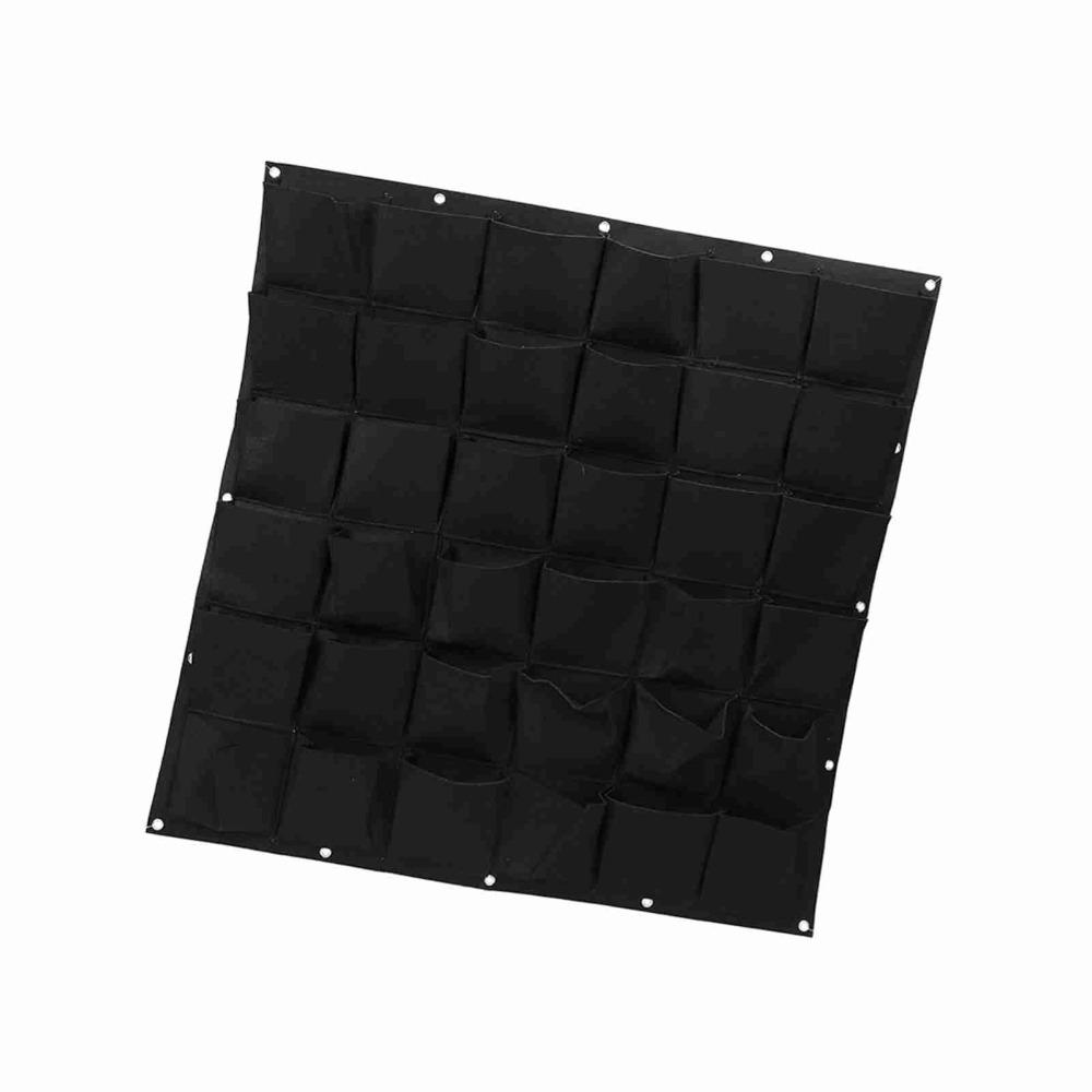 

36 Pockets Hanging Wall Planter Bag Felt Wall Mounted Grow Bag Outdoor Gardening чёрный