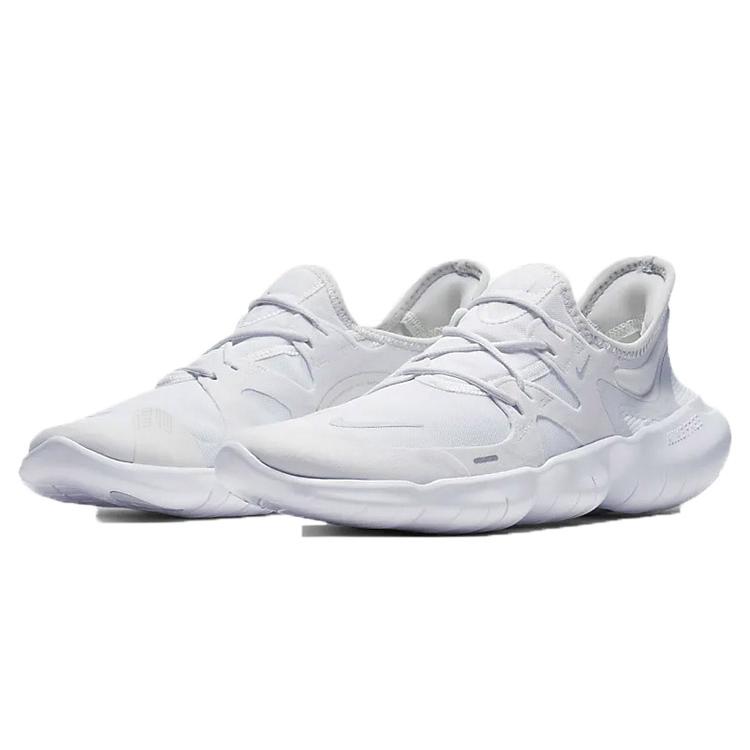 Nike Free RN 5.0 Slip Resistant Lightweight Non slip Lightweight Low top Casual Running Shoes Mens Pure White AQ1289-002