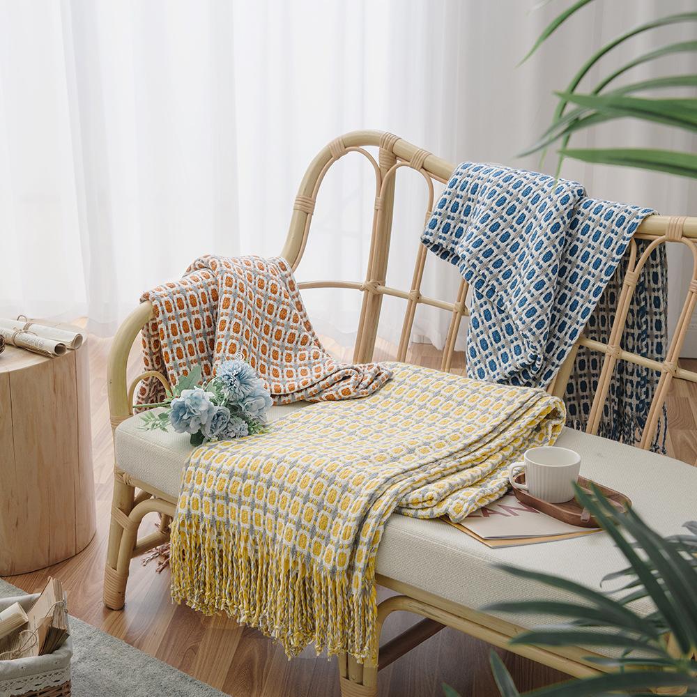 Knitted Blanket for Bed Sofa TV Air Conditioner Office Nap Travel Throw Blankets Bedspread for Bed Soft Decor Sofa Blankets